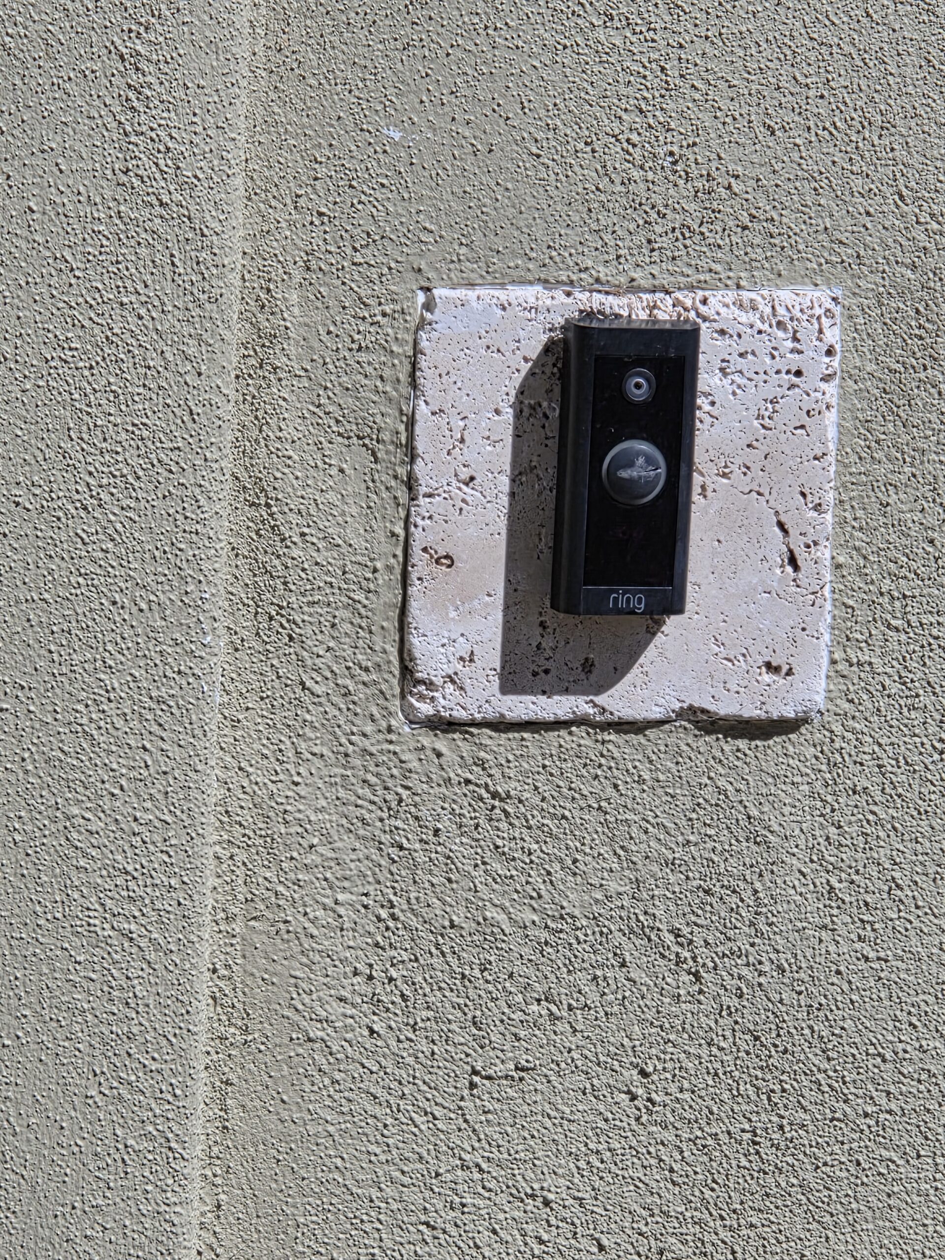 Ring video doorbell installed at front entry